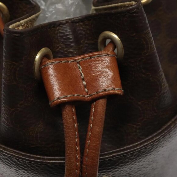 CELINE Macadam Canvas Shoulder Bag PVC Leather Brown Auth - Picture 13 of 16